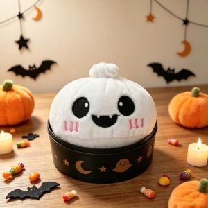 FLYING Bí ngô Đồ chơi bóp hình bánh bao Halloween Vải nhung Mềm mại Đồ chơi cảm giác cho búp bê Dễ thương Phim hoạt hình Đồ chơi nhồi bông bóp Dành cho trẻ em.
