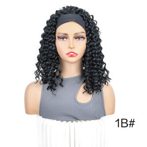 วิกผมผู้หญิงยุโรปและอเมริกาผ้าโพกหัวหยิกขนาดเล็กพร้อมที่คลุมศีรษะผมหยิกแอฟริกันหยิกขนาดเล็กหัวระเบิด Headband Kinky Cur