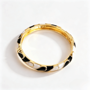 SIMPL Dropped Glaze Enamel Bangle Bracelet Colorful Enamel Irregular Shape Cloisonne Bracelet Traditional Flower Elegant Flower Enamel Bangle Woman
