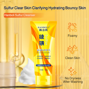 Hanboli Sulfur Rejuvenating Cleansing Foam for Women  Adult  Dry and Oily Skin  Deep Cleansing  Oil Control  Hydrating and Moisturizing