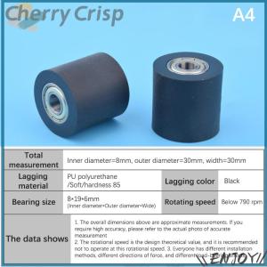 【Cherry Crisp】 High Quality PU Polyurethane Wheel Diameter 30mm Press Paper Mask Machine Press Line Flat Wheel Roller Rubber Bearing Pulley