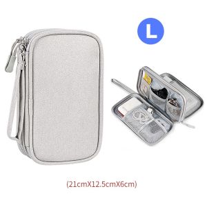 Double Layer Travel Organizer Portable Cable Storage Pouch Waterproof Travel Organizer Gadget Bag Electronic Organizer Double Layer Travel Gadget Storage Bag For Cables Gadget Bag (Black/Pink/Grey)