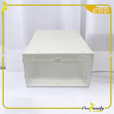 ONE-C158 Kotak Sepatu Lipat Transparan Tebal Shoes Storage Box Organizer Rak Sepatu Plastik Susun