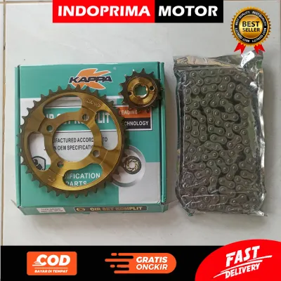 KAPPA GEAR SET KOMPLIT GRAND 36. GIGI TARIK GOLD DAN RANTAI SUPRA X LAMA KEV KRS GN5