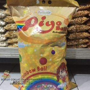 BISKUIT BOLA BAL ISI 5 KG / COKLAT DAN WARNA WARNI PIYO PIYO/ SNACK KILOAN