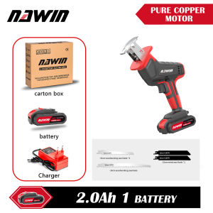 NAWIN 20V Cordless Reciprocating Saw Adjustable Speed Electric Saw Saber Saw Portable for Wood Metal Cutting Saw