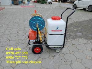 Máy phun thuốc đẩy tay có rulo cuốn dây dài 30m