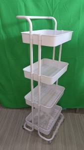 ชั้นวาง 3 ชั้น พร้อมล้อเลื่อน ที่จับ รถเข็นของ รถเข็นอาหาร ชั้นวาง Rolling Cart Shelf พร้อม Lifting Handle