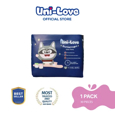Uni-Love Slumbernight Baby Pants (Large) 30s Pack of 1 - Hypoallergenic | For Heavy Wetter | Overnight | Super Absorbent | Ultrasoft | Neutralizes PH Level | Double Leakguard | Pants Type | Breathable