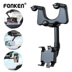 Fonken ที่ยึดโทรศัพท์กระจกมองหลังรถยนต์ที่วางโทรศัพท์และ GPS หมุนได้360 ปรับได้