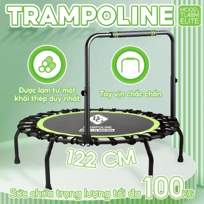 (ẢNH THẬT & VIDEO)B&G Sàn nhún lò xo cao cấp Trampoline 48nch dành cho mọi lứa tuổi Thiết kế gấp lại gọn gàng và thật dễ dàng