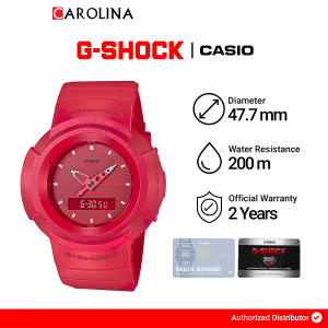 Jam Tangan Pria Casio G-Shock AW-500BB-4E Analog-Digital Red Dial Red Resin Band