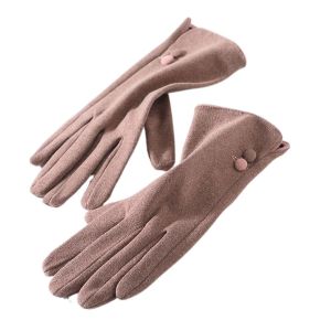 DGFDF Breathable Short Outdoor Windproof Velvet Keep Warm Full Finger Gloves Touch Screen Thick Mittens Female Gloves