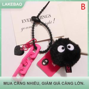 【LAKEBAO】 Sang trọng màu đen than ELF tình yêu trái tim xe mặt dây chuyền Keychain Tai nghe trường hợp ba lô treo đồ trang trí