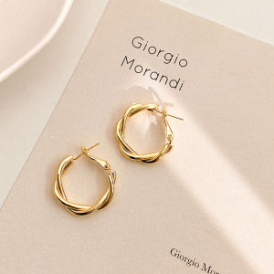My Natural Korean Fashion Design Twisted Circle Earrings麻花耳圈欧美耳钉