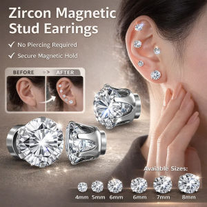 Magnetic Zircon Stone Ear Pins for Daily Wear Minimalist Stylish and Safe Non-Pierced Ear Cuffs Elegant and Multi-Functional