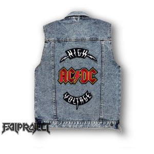 Rompi Jeans Bordir / Vest Pria / Motif Band ACDC