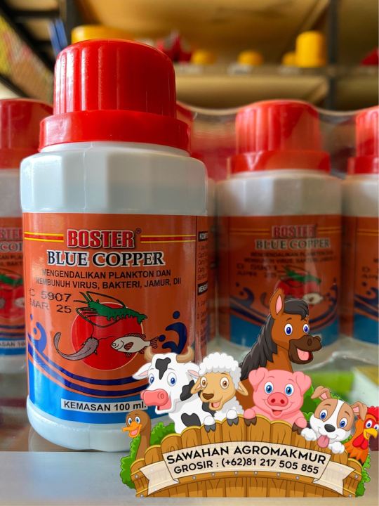 boster blue copper coper obat jamur virus bakteri ikan lele nila cupang koi koki gurami gurame mujair mujaer chana predator arwana kolam bioflok biofloks bioflox biofloxs