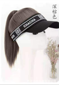 Ống tóc ngắn thẳng cho phụ nữ mũ lưỡi trai một mảnh che đầu đầy đủ thời trang che nắng mùa hè và bảo vệ khỏi nắng mũ bóng chày đuôi ngựa