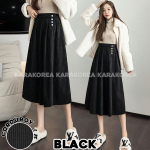 KARAKOREA 320 Corduray Velvet Skirt/Korean Women Skirt/Maxi Skirt