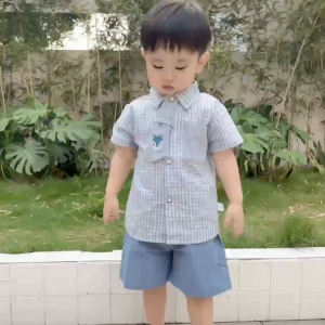 kyiibaby New western style baby children summer clothes handsome boy short sleeve two-piece set kybb067