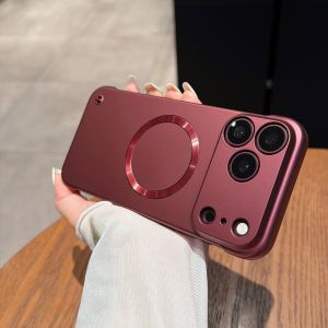 Luxury Magnetic Casing For iPhone 18 17 Air 16 15 14 Plus 13 12 18 Pro Max 5G Frameless Phone Case Slim Metal Color Borderless Back Cover