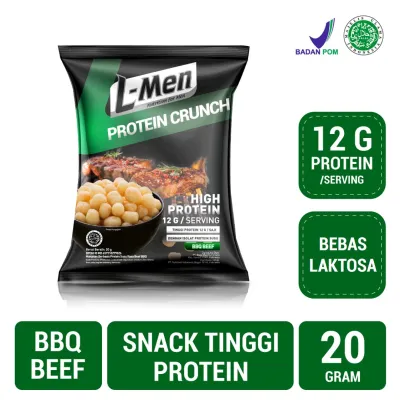 L-Men Protein Crunch Bbq Beef 20g - 12g Whey Protein - Bebas Laktosa