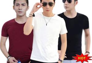 [HCM]Combo 3 áo thun nam body cổ tròn vải dày mịn thoáng mát phong cách hàn quốc ( đen/ trắng/ đỏ đô )