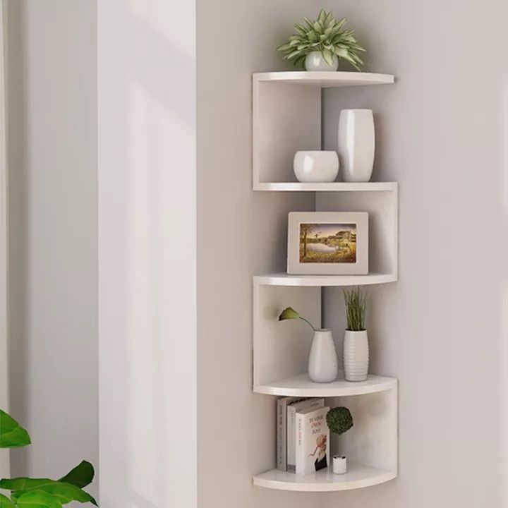 5 Tier wall mount Floating Wall Mount Corner Shelves Lazada PH
