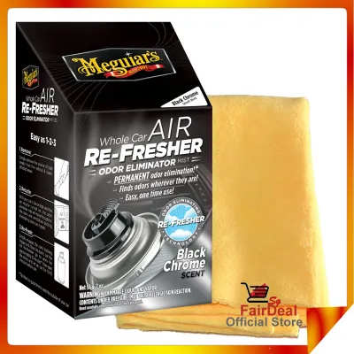 MEGUIARS G181302 Whole Car Air Re-Fresher Odor Eliminator Mist Black Chrome Scent 2 oz