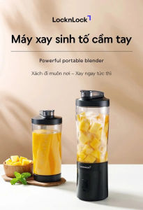 Máy Xay Sinh Tố Cầm Tay Lock&Lock EJJ356BLK 600ml – Máy Xay Sạc Pin Mini LocknLock 120W Lưỡi Dao 6 Cánh Cao Cấp
