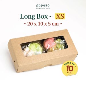 (isi 10pcs) Dus Dos Box Kotak Roti Kue Brownies 20x10x5cm Window Kraft Full Laminating 1 Sisi LBB-XS-WINDOW