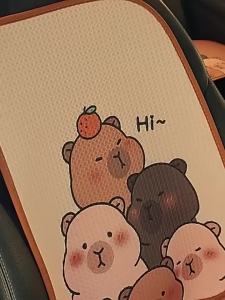 Originality Cartoon Car Seat Cover Capybara Universal Four Season Cushion Womens Cute Antiskid Seat Cover For Car AutoAccessories