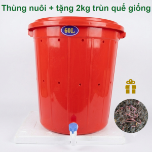 Thùng nuôi trùn quế xử lý rác hữu cơ nhà bếp rác vườn trồng rau