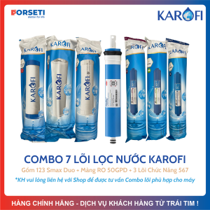 Combo 7 Lõi KAROFI ( 123+RO50+567) (Tặng 1 Cút T Nối Nhanh Và 1 Mét Dây 6mm)