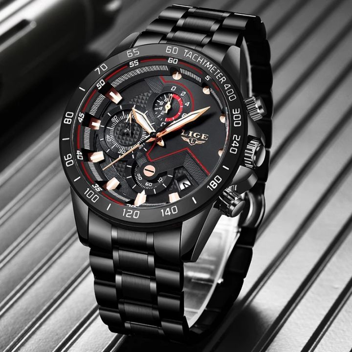 Chronograph Lige Watch Men LIGE Watch Men New Luxury Sports