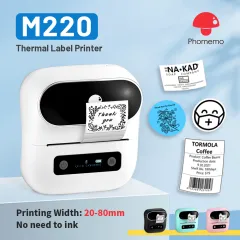 Phomemo Label Printer - M220 Label Maker, Bluetooth Mini Barcode Label  Printer, 3.14'' Wireless Portable Sticker Label Maker Machine for Mailing,  Storage, Address, Clothing, Home, Office,Pink 