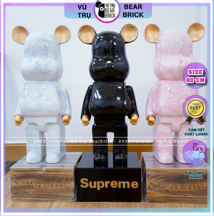 Mô Hình Tượng Gấu Bearbrick Decor Trang Trí Nhà Cửa Showroom - Màu Loang ver2 Nghệ Thuật - Size 80 cm