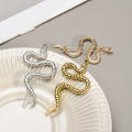 【X.Z.MOONLIGH】2024 Trend Unusual Metal Golden Silvey Brown Snake Shaped Hairpin Women Hair Clip Party Hair Decoration. 