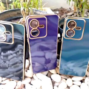 Case Vivo 1820 1929 Softcase Glossy List Gold Vivo Y91C Y1s