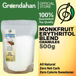 Greendahan Monkfruit Erythritol Blend Granules 500g (2x sugar sweetness) - Keto Friendly SweetenerNO MALTODEXTRIN