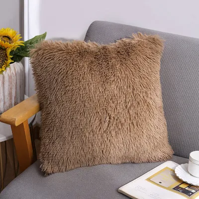 SG Soft Fur Cushion 40x40cm Sofa Cushion Fluffy Throw Pillow Rainbow Cover Decorative Pillowcase - ( LOLA BY THE ESPACE COLLECTION )