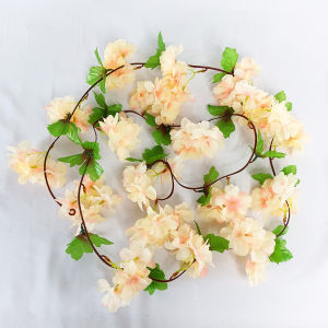 Azgalery PBP67 / Tanaman Hias Artificial Bunga Cherry Blossom Rambat Plastik Buatan Ornamen Hiasan Dekorasi Dinding Ruangan Rumah Outdoor Indoor Juntai Gantung / COD