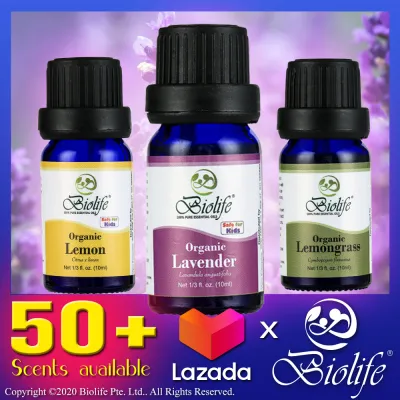 Biolife 100% Pure and Natural Organic Essential Oil with 70+ Scent available (10ml Single-Note Oil) suitable use for Diffuser Humidifier Massage Skin Care