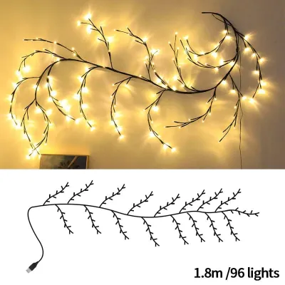 96LED/72LED Tree Branch Lamp 8 Modes USB/Solar Powered DIY Bendable Branch Lights Willow Vine Branch Light For Home Lighting