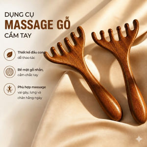Lược gỗ đàn hương thư giãn mát-xa giảm stress và lưu thông máu