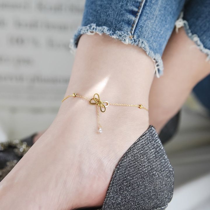 Yuki's New Accessories bow-knot anklet bracelet women fashion