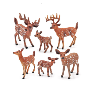 ชุดกุหลาบ6หุ่นกวางแบบละเอียดคุณภาพสูง ABS ประดับในร่มห้องนั่งเล่นหรูหราชั้นวางของ