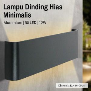 12W LAMPU DINDING TEMPEL TEMBOK LED ALUMINIUM HIAS MINIMALIS LED WALL LAMP