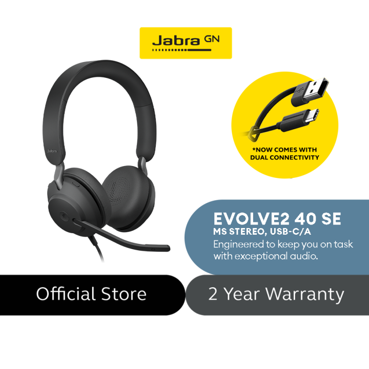 Lazada Jabra Evolve 40 Ms Stereo Headset Jabra Evolve2 40 SE